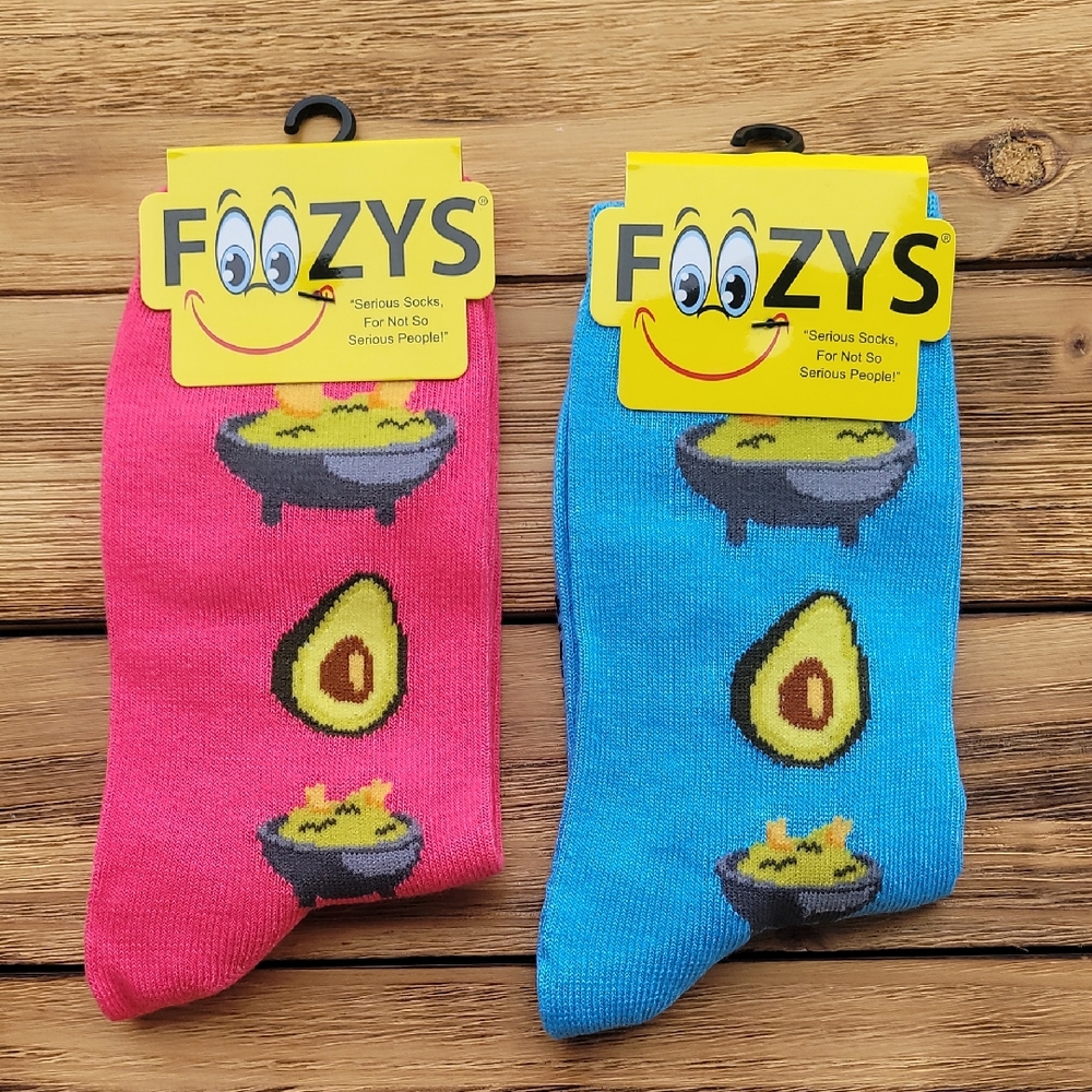 NWT Foozys Women's  Avocado Socks - Pink and Blue 2 Pair Set